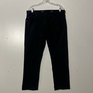 AG Adriano Goldschmied The Everett Slim Straight Black Denim Jeans Mens 33x32
